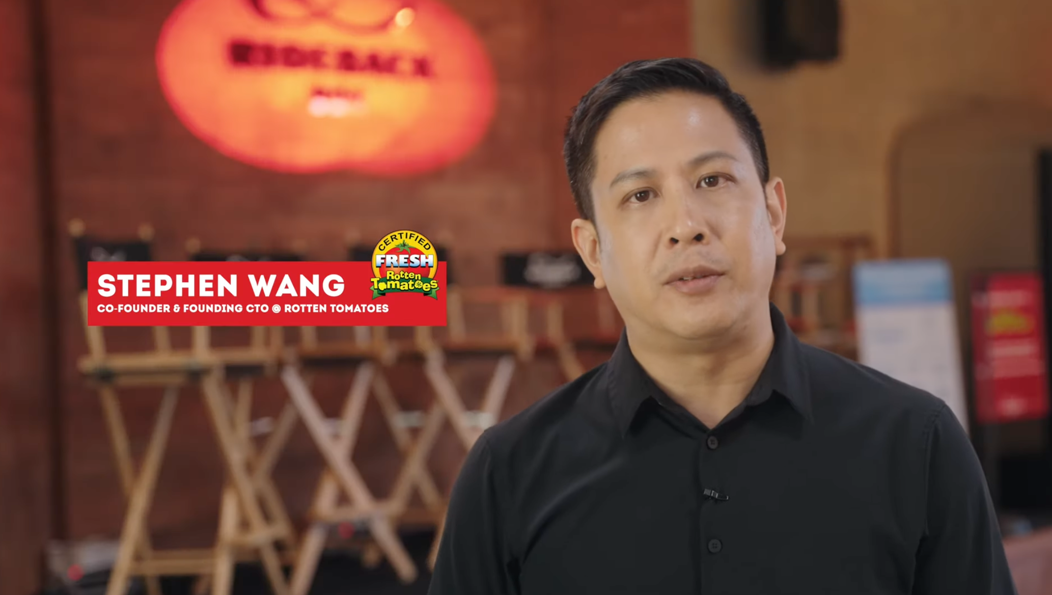 Stephen Wang in a Rotten Tomatoes anniversary video
